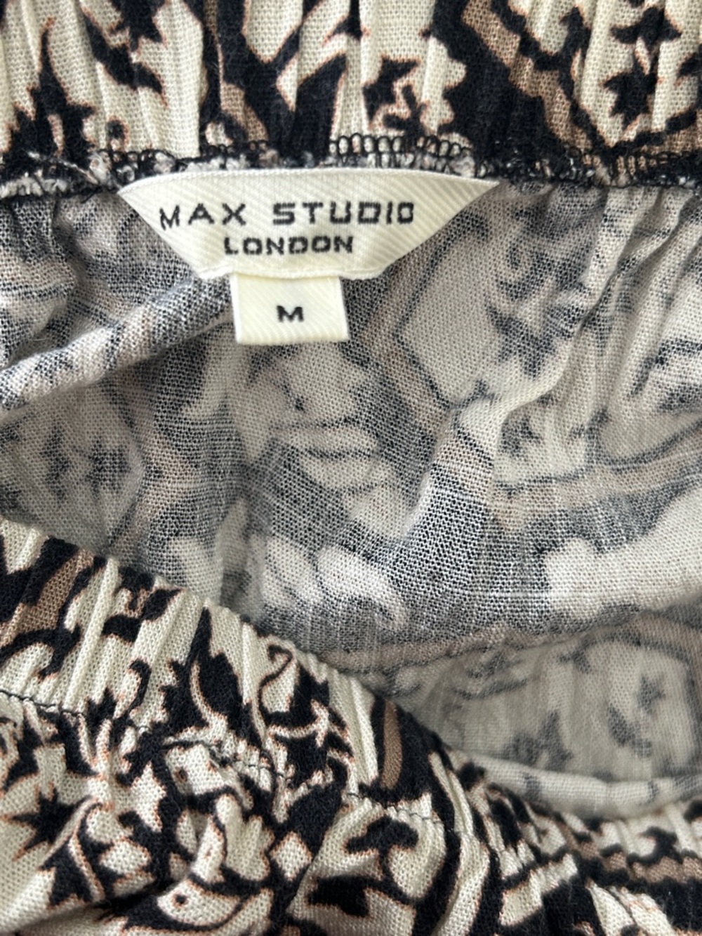 Max Studio Black and Cream Printed Tiered Maxi Skirt - Picture 3 of 11